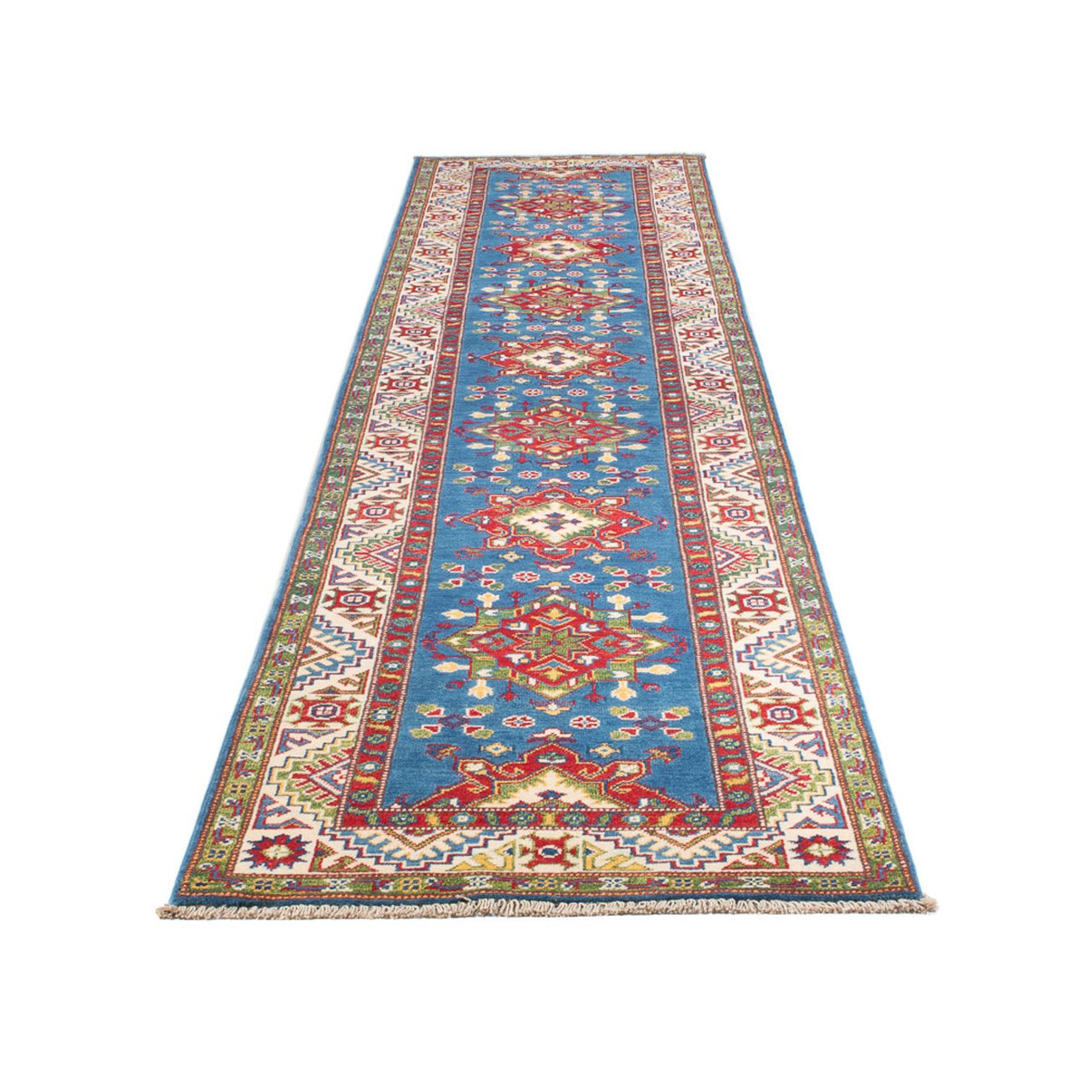 Loper Ziegler Tapijt - Kazak - 403 x 78 cm - donkerblauw