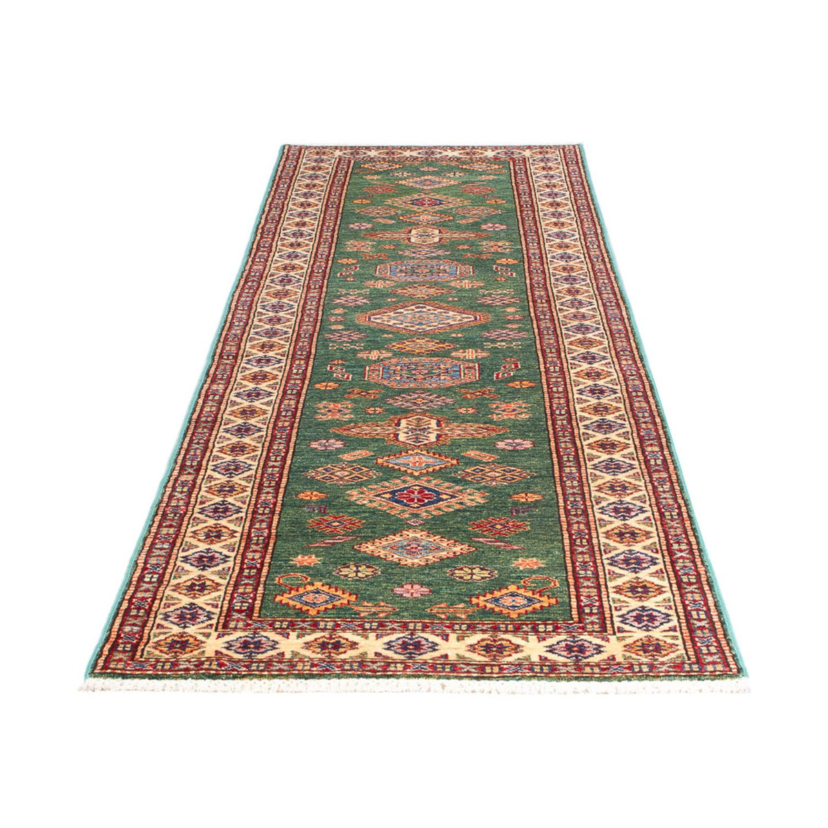 Loper Ziegler Tapijt - Kazak - 295 x 76 cm - groen