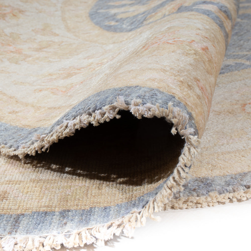 Ziegler tapijt rond  - 247 x 248 cm - benzine blauw