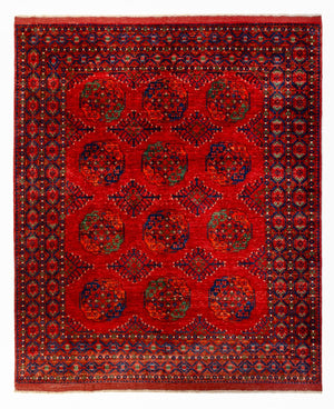 Afghaans tapijt - 300 x 251 cm - rood