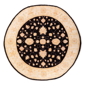 Ziegler tapijt rond  - 198 x 201 cm - zwart