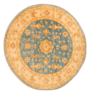 Ziegler tapijt rond  - 96 x 99 cm - blauw