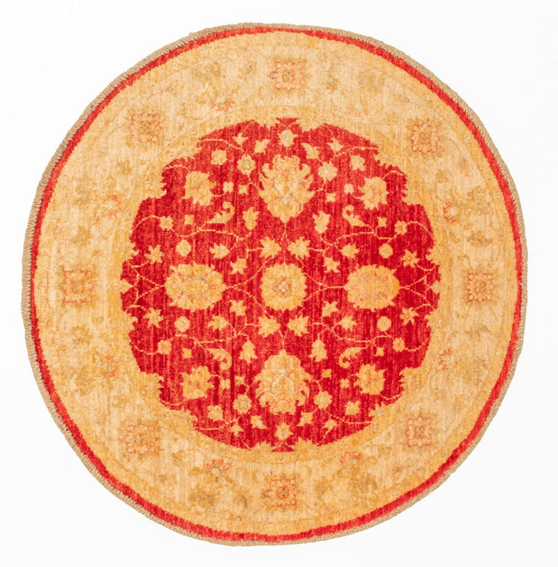Ziegler tapijt rond  - 96 x 99 cm - rood