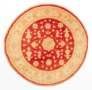 Ziegler tapijt rond  - 99 x 96 cm - rood
