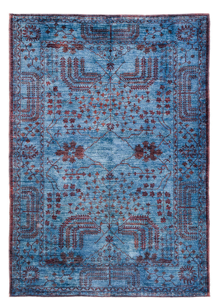 Ziegler tapijt - Modern - Vintage / Gekleurd - 199 x 141 cm - blauw