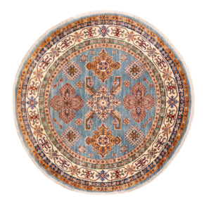 Ziegler Tapijt - Kazak rond  - 148 x 147 cm - blauw
