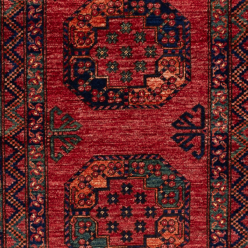 Loper Afghaans tapijt - Kunduz - 300 x 83 cm - rood