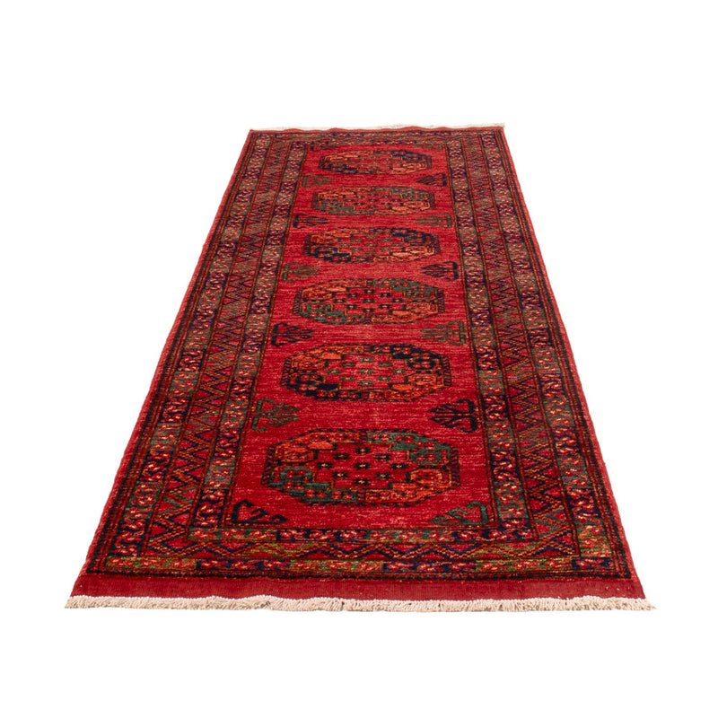 Loper Afghaans tapijt - Kunduz - 300 x 83 cm - rood