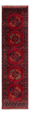 Loper Afghaans tapijt - Kunduz - 305 x 82 cm - rood