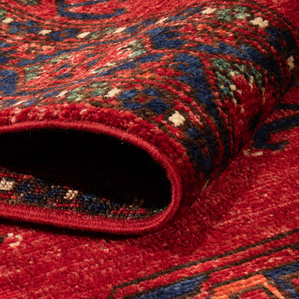 Loper Afghaans tapijt - Kunduz - 305 x 82 cm - rood