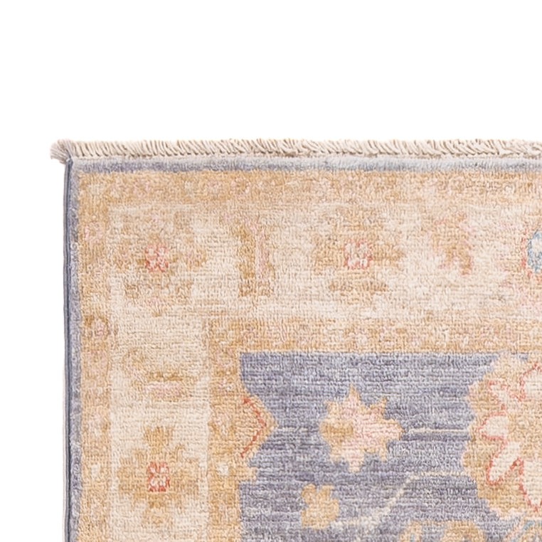 Loper Ziegler tapijt - 298 x 77 cm - benzine blauw