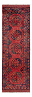 Loper Afghaans tapijt - Kunduz - 260 x 83 cm - rood