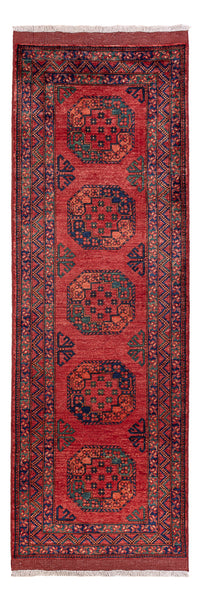 Loper Afghaans tapijt - Kunduz - 260 x 83 cm - rood