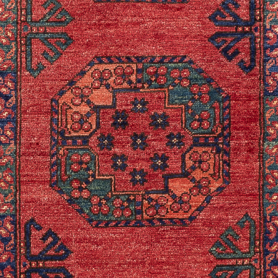 Loper Afghaans tapijt - Kunduz - 260 x 83 cm - rood