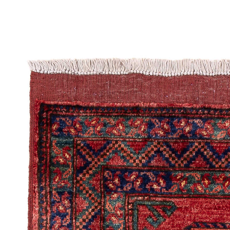 Loper Afghaans tapijt - Kunduz - 260 x 83 cm - rood