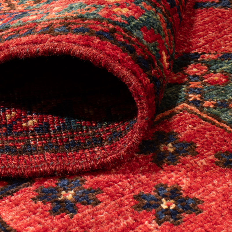 Loper Afghaans tapijt - Kunduz - 260 x 83 cm - rood