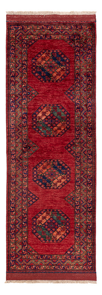 Loper Afghaans tapijt - Kunduz - 237 x 83 cm - rood