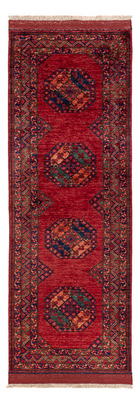 Loper Afghaans tapijt - Kunduz - 237 x 83 cm - rood