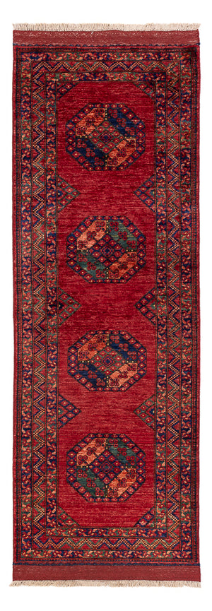 Loper Afghaans tapijt - Kunduz - 237 x 83 cm - rood