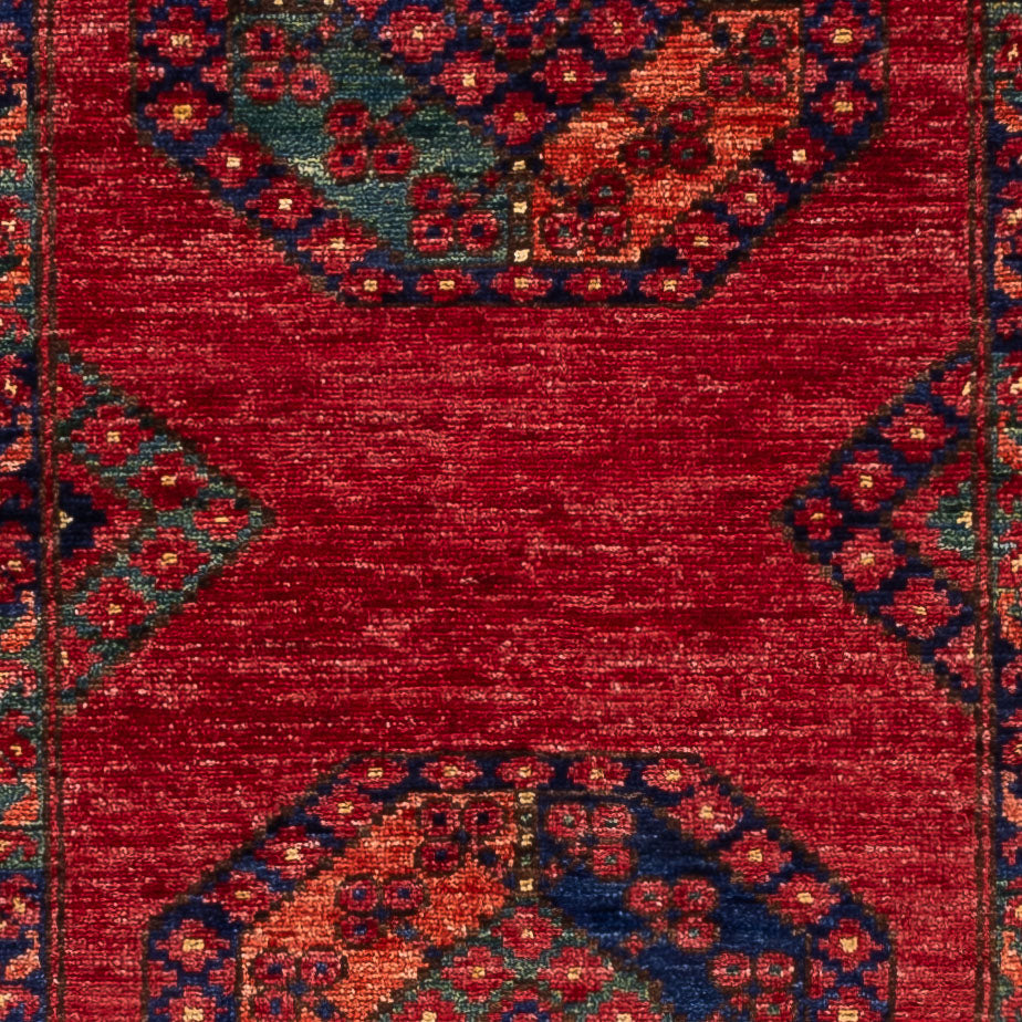 Loper Afghaans tapijt - Kunduz - 237 x 83 cm - rood