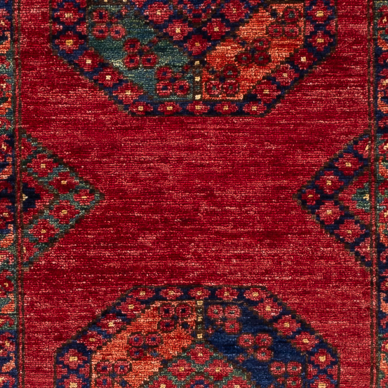 Loper Afghaans tapijt - Kunduz - 237 x 83 cm - rood