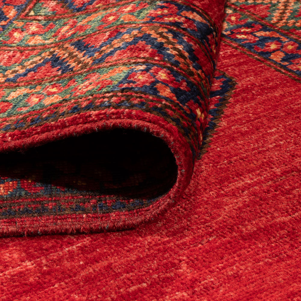 Loper Afghaans tapijt - Kunduz - 237 x 83 cm - rood