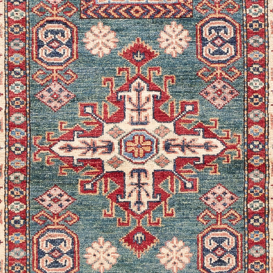 Loper Ziegler Tapijt - Kazak - 253 x 79 cm - donkergroen