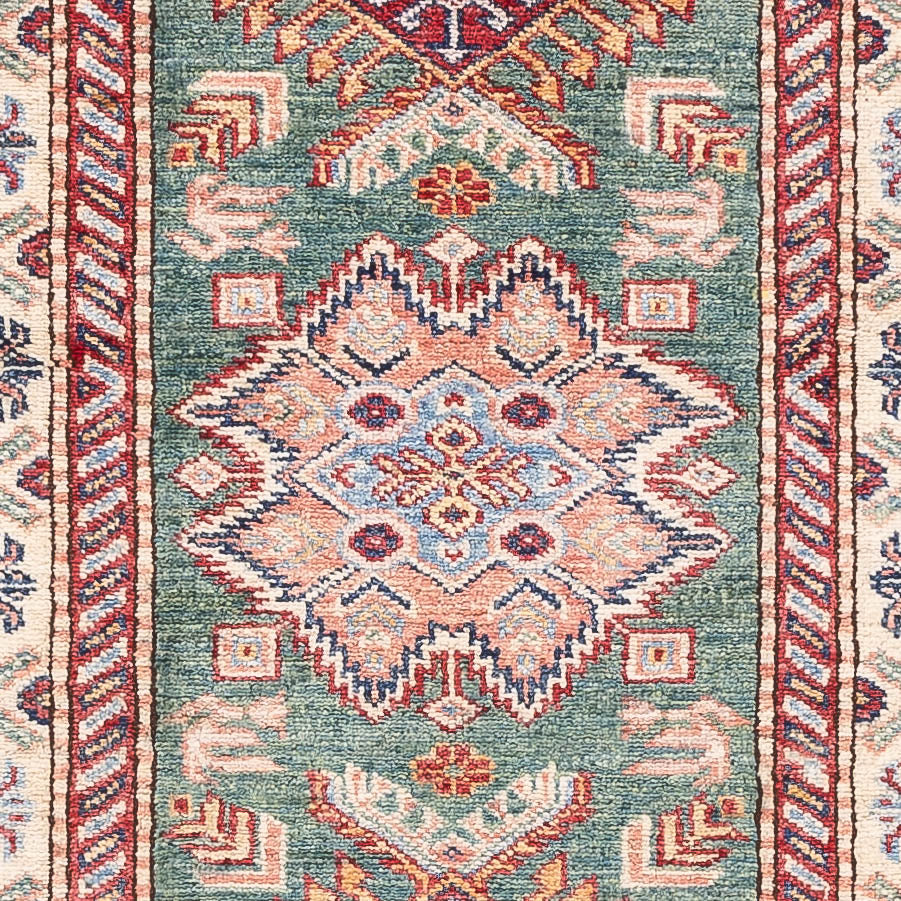 Loper Ziegler Tapijt - Kazak - 248 x 75 cm - donkergroen