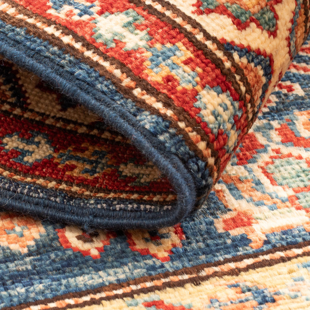 Ziegler Tapijt - Kazak - Koninklijke - 95 x 58 cm - benzine blauw