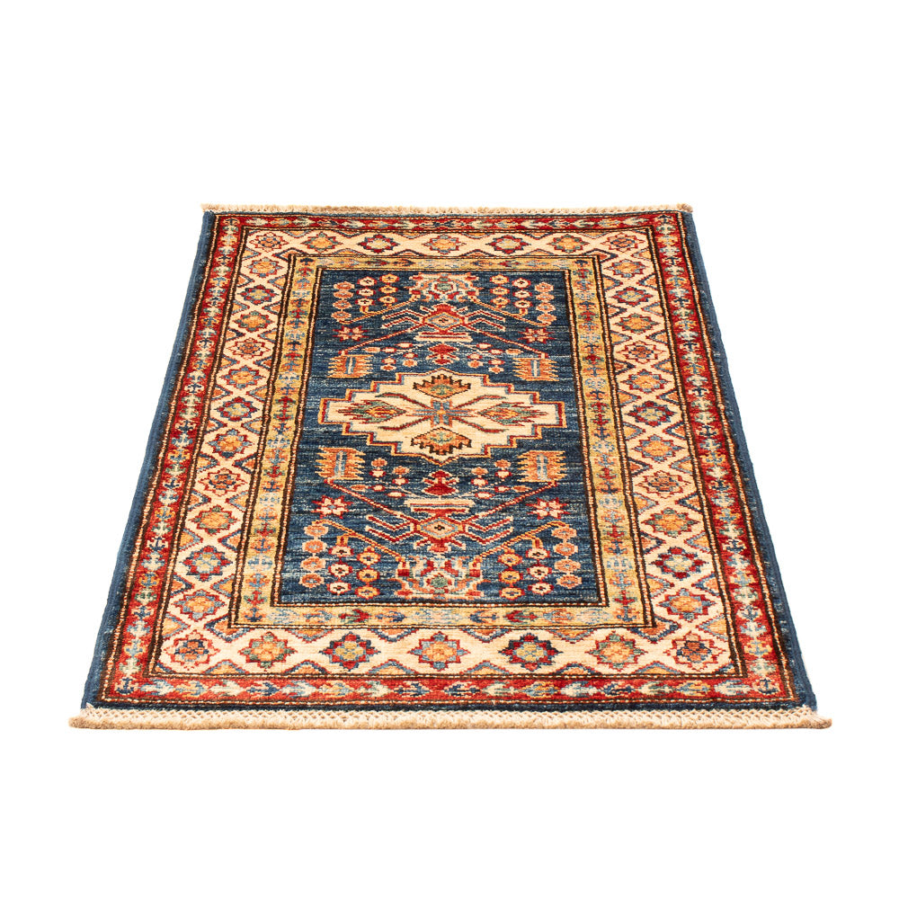 Ziegler Tapijt - Kazak - Koninklijke - 95 x 58 cm - benzine blauw