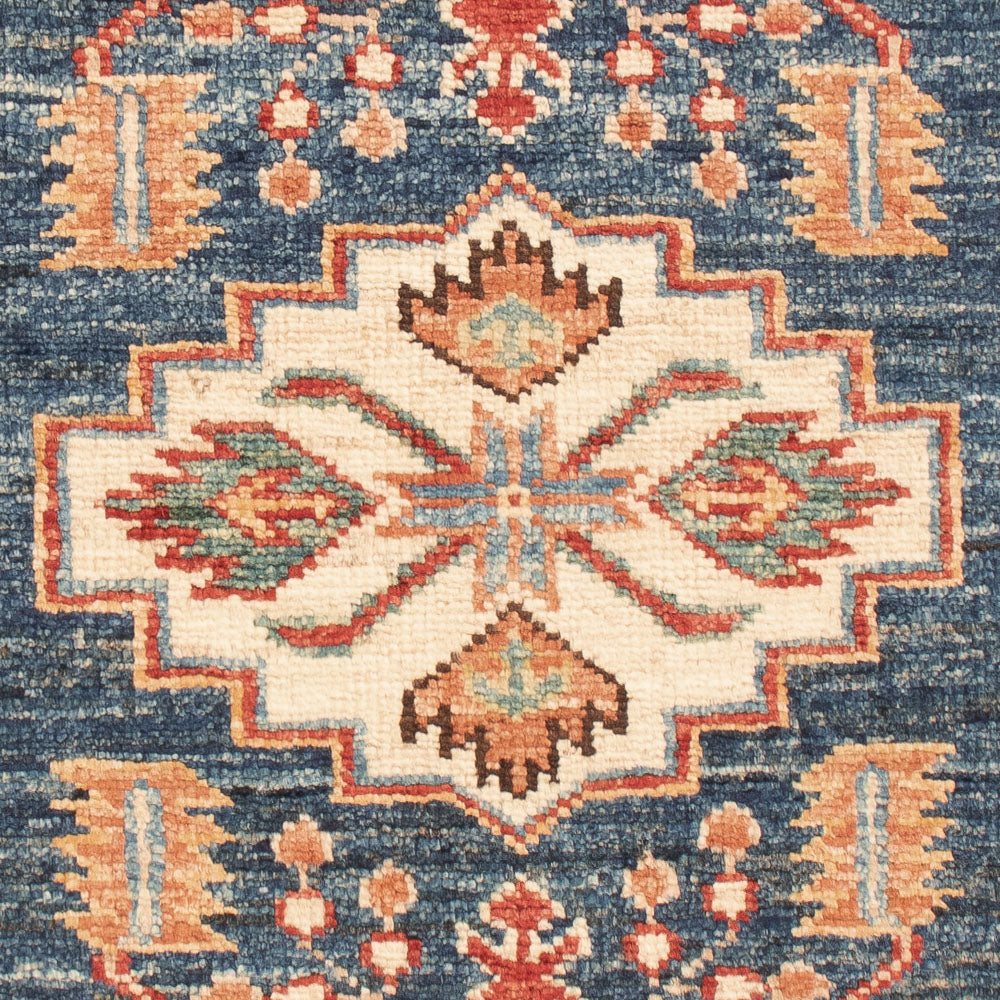 Ziegler Tapijt - Kazak - Koninklijke - 95 x 62 cm - benzine blauw