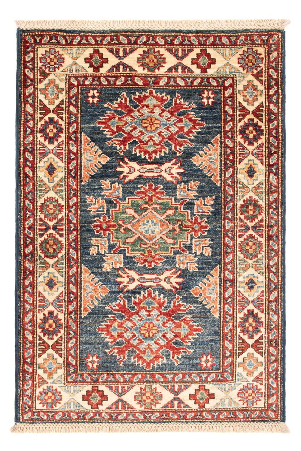 Ziegler Tapijt - Kazak - Koninklijke - 90 x 60 cm - benzine blauw