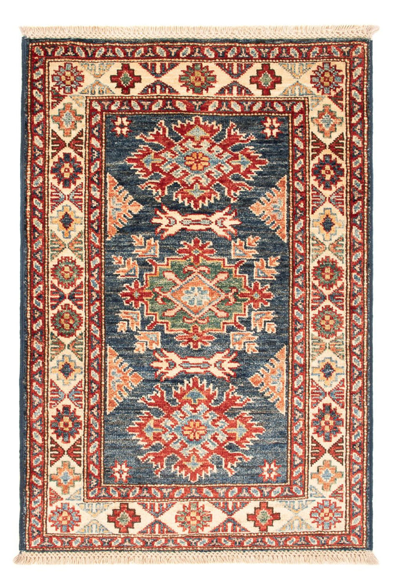Ziegler Tapijt - Kazak - Koninklijke - 90 x 60 cm - benzine blauw