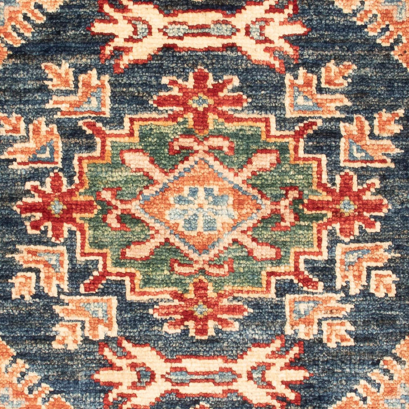 Ziegler Tapijt - Kazak - Koninklijke - 90 x 60 cm - benzine blauw