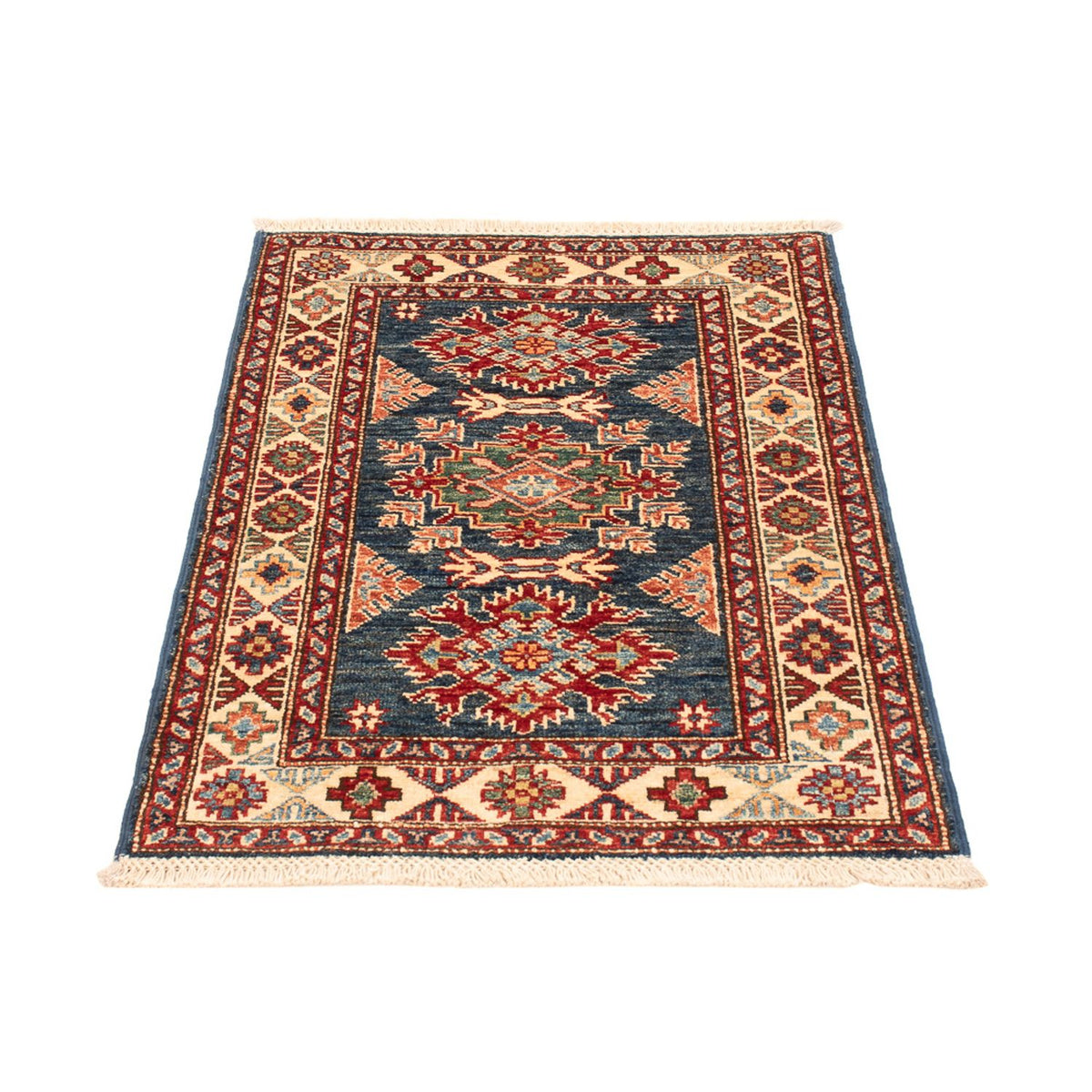 Ziegler Tapijt - Kazak - Koninklijke - 90 x 60 cm - benzine blauw