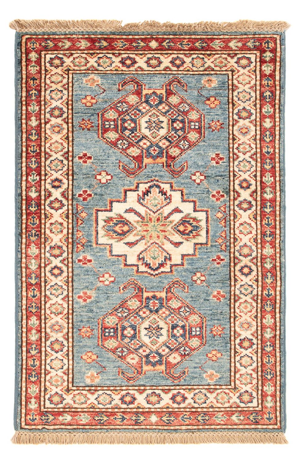 Ziegler Tapijt - Kazak - Koninklijke - 90 x 60 cm - lichtblauw