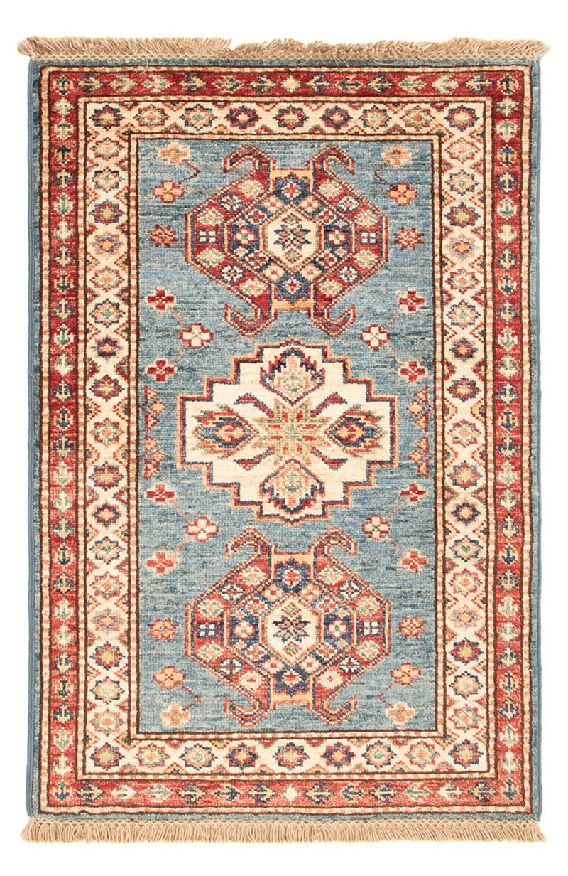 Ziegler Tapijt - Kazak - Koninklijke - 90 x 60 cm - lichtblauw