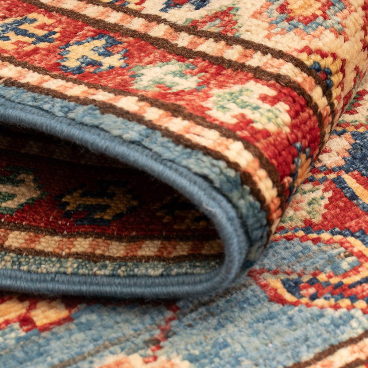 Ziegler Tapijt - Kazak - Koninklijke - 90 x 60 cm - lichtblauw