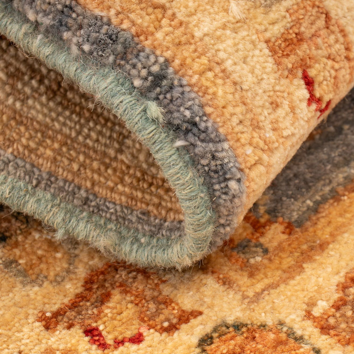 Ziegler Teppich - 74 x 51 cm - petrolblau