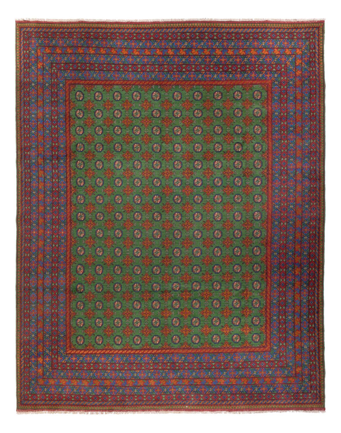 Afghan Teppich - Filpa - 390 x 297 cm - grün
