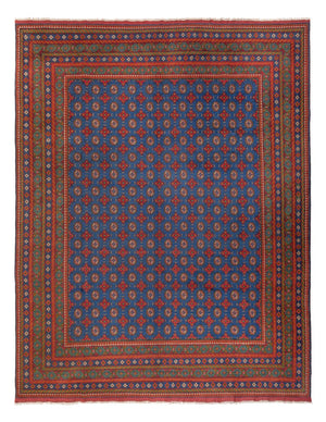 Afghan Teppich - Filpa - 394 x 303 cm - blau