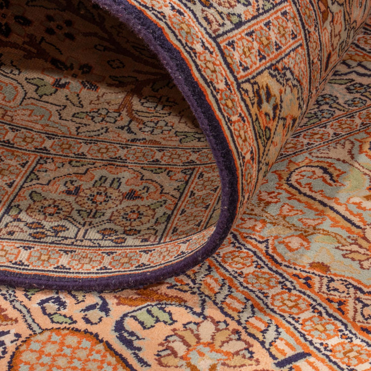 Läufer Seiden - Kaschmir Seide - 243 x 80 cm - beige