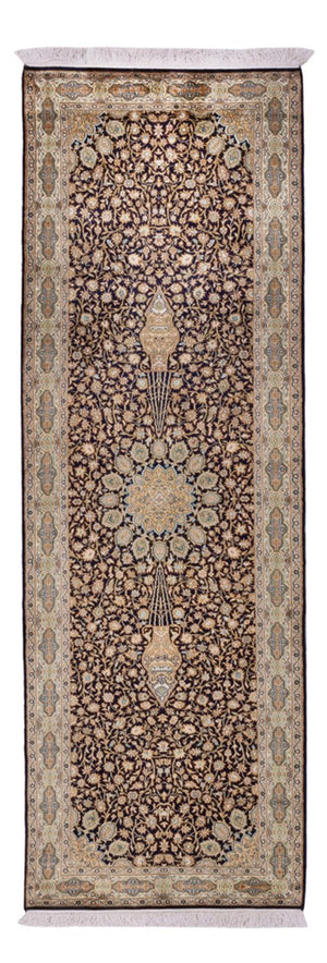Läufer Seiden - Kaschmir Seide - 255 x 81 cm - dunkelbeige