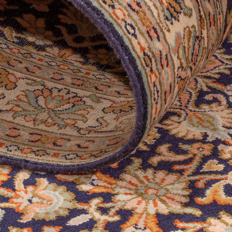 Läufer Seiden - Kaschmir Seide - 264 x 76 cm - dunkelblau