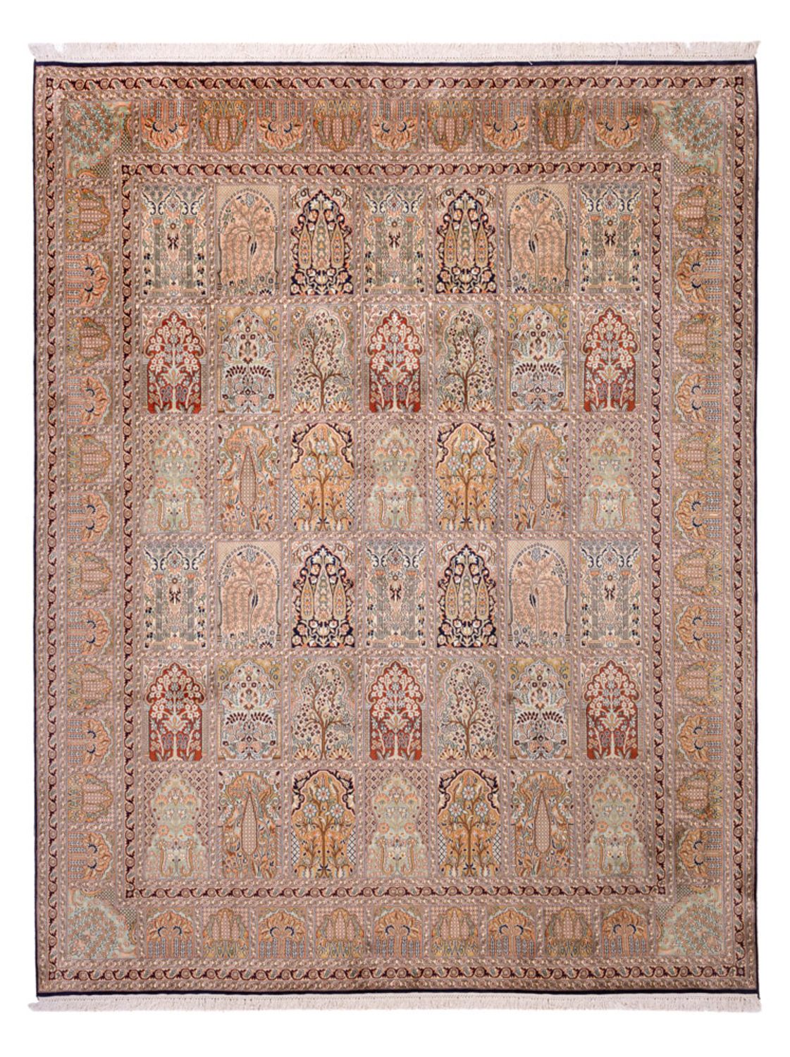 Zijden tapijt - Kashmir Silk - 308 x 242 cm - donker beige