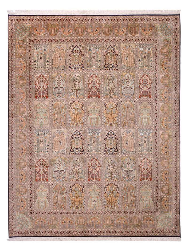 Zijden tapijt - Kashmir Silk - 308 x 242 cm - donker beige