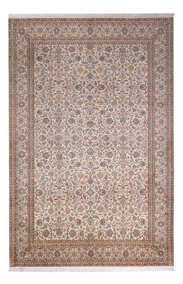 Zijden tapijt - Kashmir Silk - 326 x 216 cm - donker beige