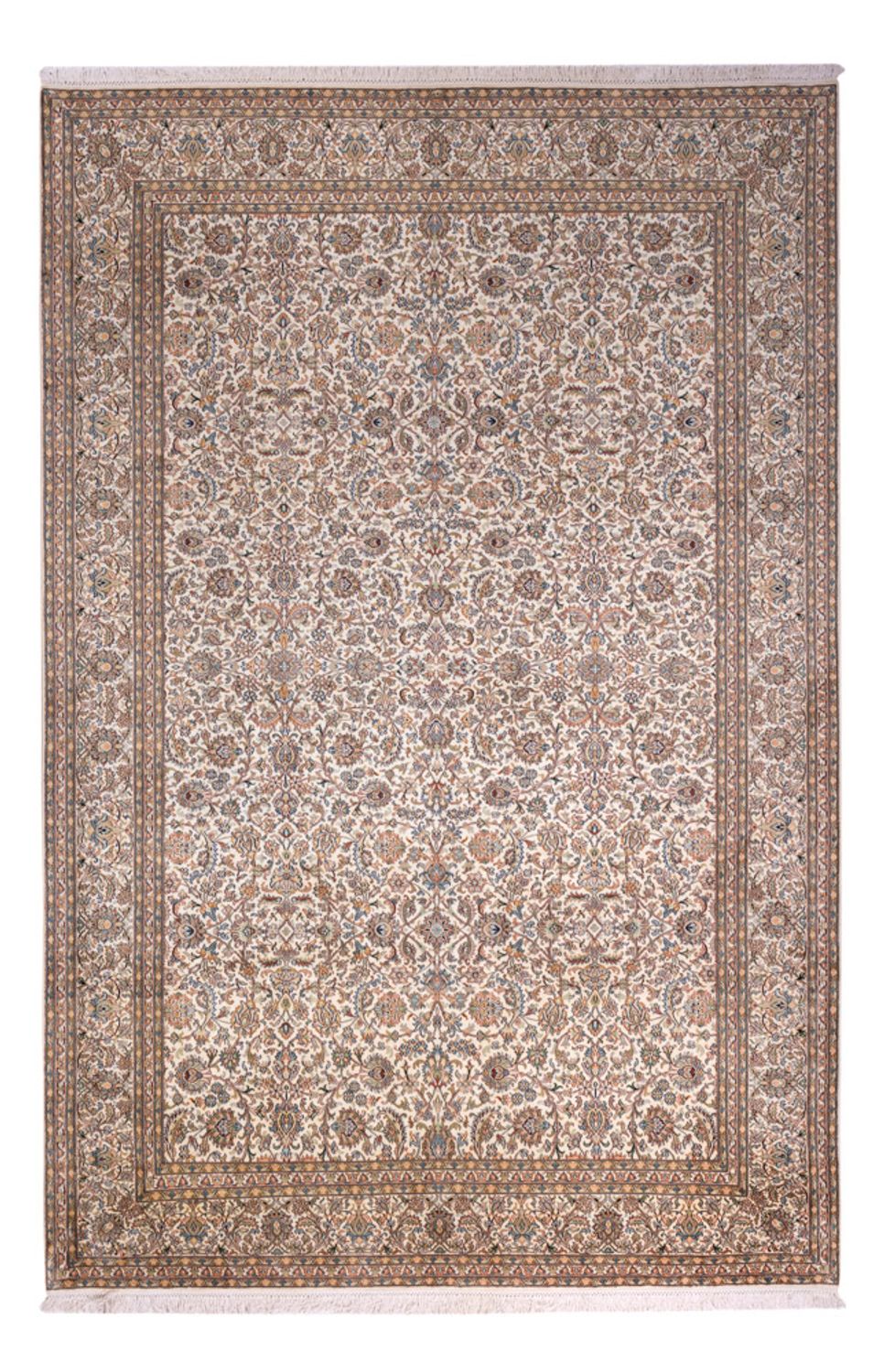 Zijden tapijt - Kashmir Silk - 326 x 216 cm - donker beige