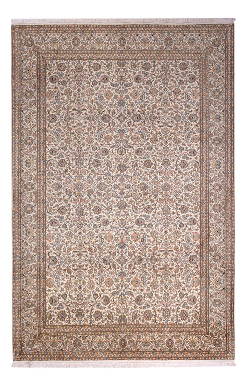 Zijden tapijt - Kashmir Silk - 326 x 216 cm - donker beige