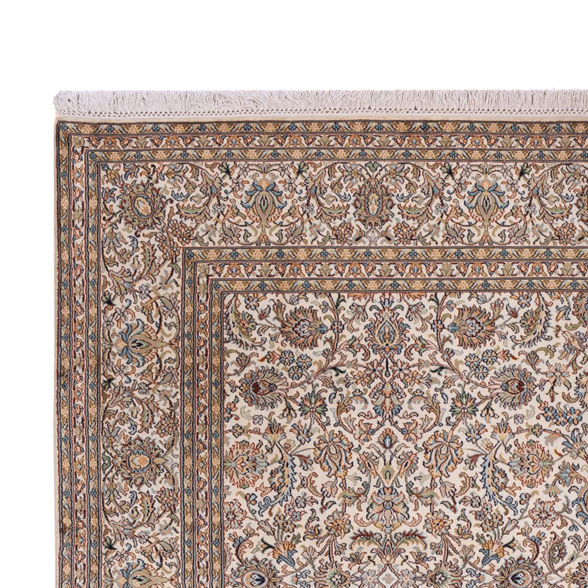 Zijden tapijt - Kashmir Silk - 326 x 216 cm - donker beige